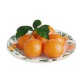 Transparent or PNG Image of Stack of Oranges in a Plate Royalty Free Stock Photo