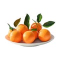 Transparent or PNG Image of Stack of Oranges in a Plate Royalty Free Stock Photo