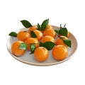 Transparent or PNG Image of Stack of Oranges in a Plate Royalty Free Stock Photo