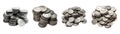 Transparent or PNG Image of Stack of Silver Coins Pack Royalty Free Stock Photo