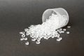 Transparent Polyethylene granules. HDPE.Plastic pellets. Plastic Raw material Royalty Free Stock Photo