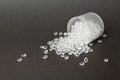 Transparent Polyethylene granules. HDPE.Plastic pellets. Plastic Raw material Royalty Free Stock Photo