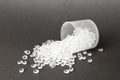 Transparent Polyethylene granules. HDPE.Plastic pellets. Plastic Raw material Royalty Free Stock Photo