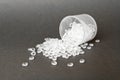 Transparent Polyethylene granules. HDPE.Plastic pellets. Plastic Raw material Royalty Free Stock Photo