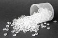 Transparent Polyethylene granules. HDPE.Plastic pellets. Plastic Raw material Royalty Free Stock Photo