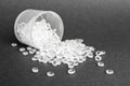 Transparent Polyethylene granules. HDPE.Plastic pellets. Plastic Raw material Royalty Free Stock Photo