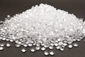 Transparent Polyethylene granules  .HDPE Plastic pellets.  Plastic Raw material Royalty Free Stock Photo