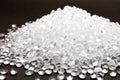 Transparent Polyethylene granules  .HDPE Plastic pellets.  Plastic Raw material Royalty Free Stock Photo