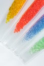 Transparent polymer resins in test tubes Royalty Free Stock Photo