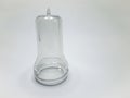 transparent preform isolated on a white background,This polymer is the form before it becomes a plastic bottle