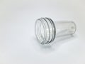transparent preform isolated on a white background,This polymer is the form before it becomes a plastic bottle Royalty Free Stock Photo