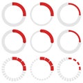 Transparent progress indicators. Preloaders, phase, step indicat Royalty Free Stock Photo