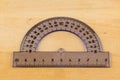 Transparent protractor for pupils