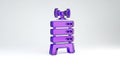 Transparent, purple 3D icon resembling a stylized Wi-Fi tower. The structure Royalty Free Stock Photo