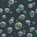 Transparent realistic air bubbles texture. Royalty Free Stock Photo