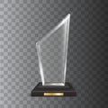 Transparent Realistic Blank Vector Acrylic Glass Trophy Award