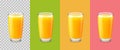 Transparent realistic orange juice in a glass