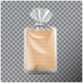 Transparent rectangular packaging for bread. Pack for coffee, sweets, cookies. Vector mock up illustration Royalty Free Stock Photo