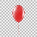 Transparent red helium balloon