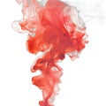 Transparent Red Ink Swirling in Water, Abstract Art, Movement and Form Royalty Free Stock Photo