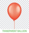 Transparent red vector ballon