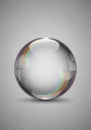 A transparent, reflective sphere sits centered Royalty Free Stock Photo