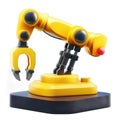 Transparent Robotic Arm 3D Model - Yellow Automation Technology Royalty Free Stock Photo