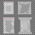 Realistic Transparent Empty Plastic Food PackagingVector Set