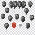 Transparent Sale Balloons With Numbers And Percents Royalty Free Stock Photo
