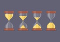 Transparent sandglass icon set