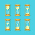 Transparent Sandglass Set. Vector Royalty Free Stock Photo