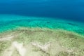 Aerial view of calm sea water. Top view of a clean ocean water near a coast. Royalty Free Stock Photo