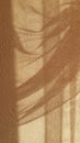 Transparent shadows from draped tulle curtain on rough textured plaster wall surface Royalty Free Stock Photo