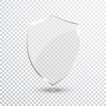 Transparent Shield. Safety Glass Badge Icon. Privacy Guard Banner. Protection Shield Concept. Decoration Secure Element. Defense S