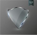 Transparent Shield. Safety Glass Badge Icon. Privacy Guard Banner. Protection Shield Concept. Decoration Secure Element