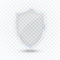 Transparent Shield. Safety Glass Badge Icon. Privacy Guard Banner. Protection Shield Concept. Decoration Secure Element. Defense