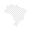 Transparent silhouette of Brazil map with shadow