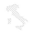 Transparent silhouette of Italy map with shadow