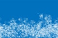 Transparent Snowflakes on cold blue background. Horizontal winter pattern Royalty Free Stock Photo