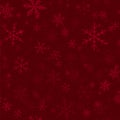 Transparent snowflakes pattern on wine red. Royalty Free Stock Photo