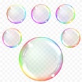 Transparent soap bubbles. Royalty Free Stock Photo