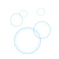 Transparent blue soap bubbles set, vector illustration