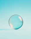 Transparent Sphere on Soft Blue Gradient Background Royalty Free Stock Photo