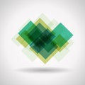 Transparent squares logo in green. Abstract jpeg background