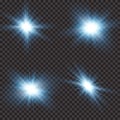 Transparent sunlight lens flare light effect. Star burst with sparkles. Vector illustration Royalty Free Stock Photo