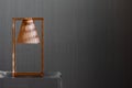 Transparent table and copper lamp