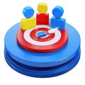 Transparent Teamwork, Reaching Goals Together, 3D Target Concept Royalty Free Stock Photo