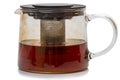 Transparent teapot with tea