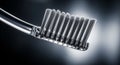 Transparent Toothbrush with White Bristles Macro Royalty Free Stock Photo