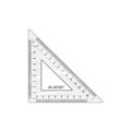 Transparent Triangle Ruler on White Background Royalty Free Stock Photo